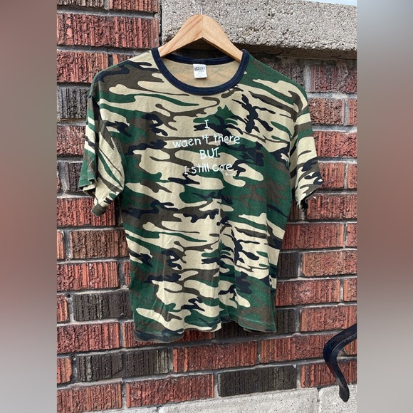 Y2K Camo Army Graphic T Shirt - Picture 1 of 1